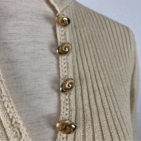 St. John Knits Vintage Cream Sweater Dress - Picture 4 of 14